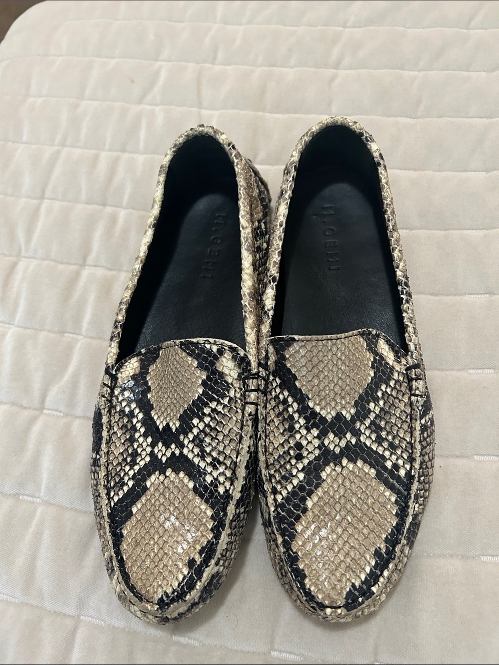 M Gemi snake skin driving moccasin